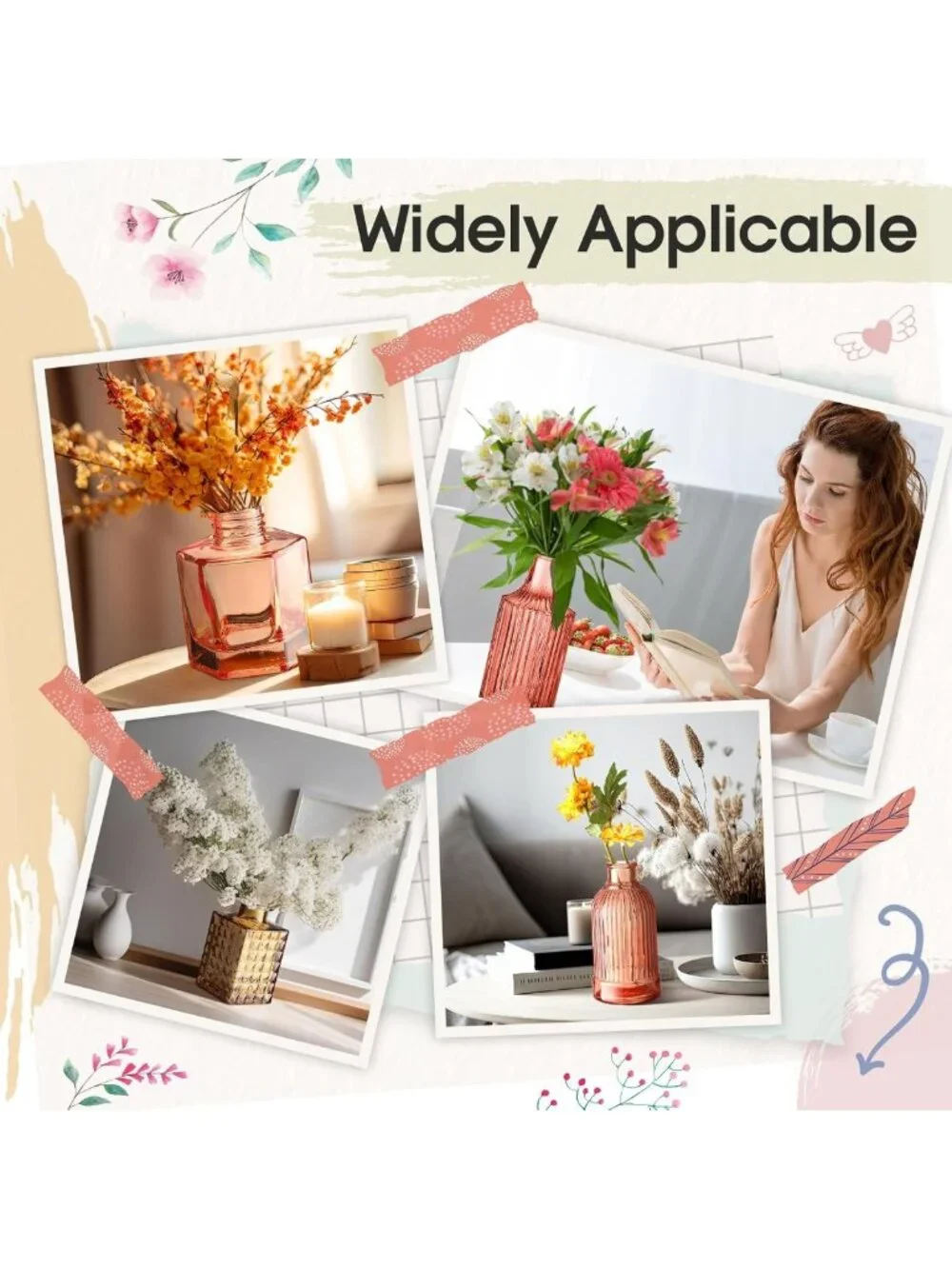 30 Pcs Colorful Glass Bud Vases Set - Orange & Yellow Centerpieces for Home